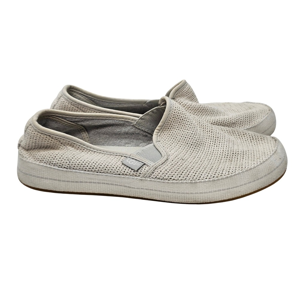 UGG Elowen Light Grey Knit Slip On Sneakers Womens 7.5 1020090 Breathable Flats